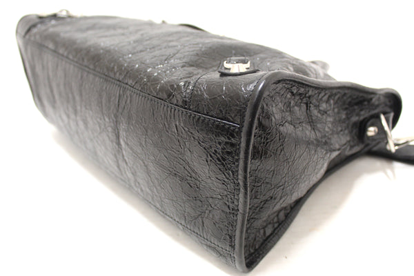 Balenciaga Black Classic Medium City Lambskin Leather Shoulder Bag