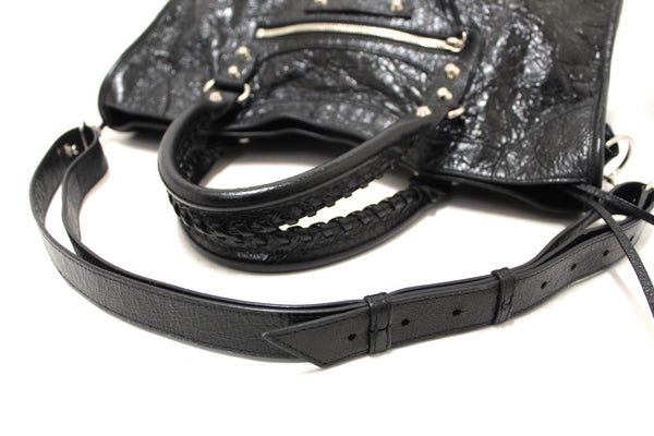 Balenciaga Black Classic Medium City Lambskin Leather Shoulder Bag