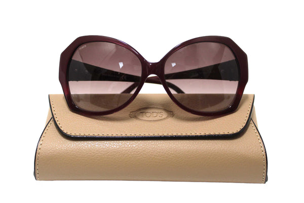 Tod's Burgandy Frame Oversized Sunglasses