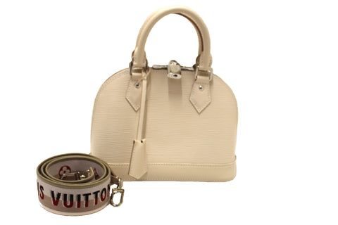 Louis Vuitton Quartz White Leather Alma BB Hand/Crossbody Bag