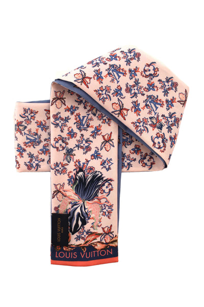 Louis Vuitton Silk Blue/Pink Monogram Rendezvous Bandeau Scarf