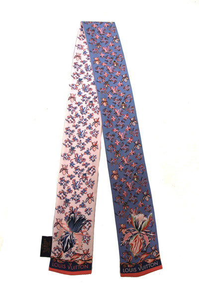 Louis Vuitton Silk Blue/Pink Monogram Rendezvous Bandeau Scarf