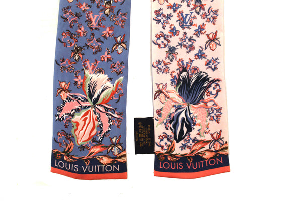 Louis Vuitton Silk Blue/Pink Monogram Rendezvous Bandeau Scarf