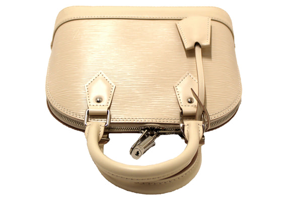 Louis Vuitton Quartz White Leather Alma BB Hand/Crossbody Bag