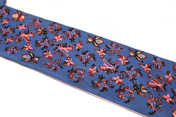 Louis Vuitton Silk Blue/Pink Monogram Rendezvous Bandeau Scarf