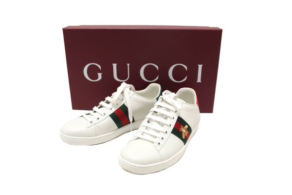 Gucci White Butterfly Ace Web Sneakers Shoes Size 36