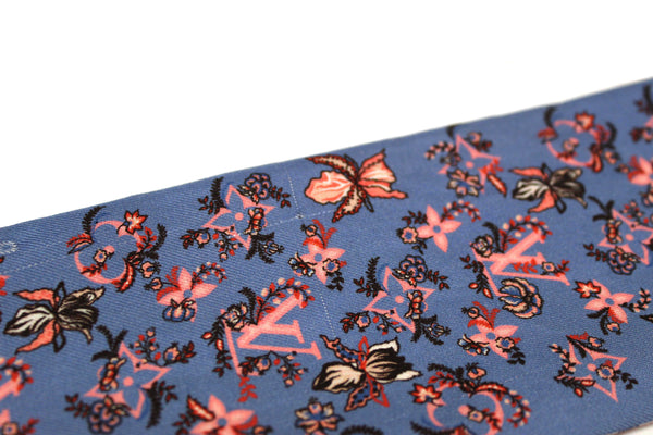 Louis Vuitton Silk Blue/Pink Monogram Rendezvous Bandeau Scarf