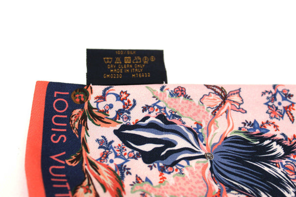 Louis Vuitton Silk Blue/Pink Monogram Rendezvous Bandeau Scarf