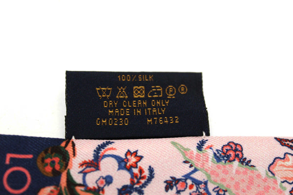 Louis Vuitton Silk Blue/Pink Monogram Rendezvous Bandeau Scarf