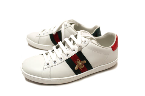 Gucci White Butterfly Ace Web Sneakers Shoes Size 36