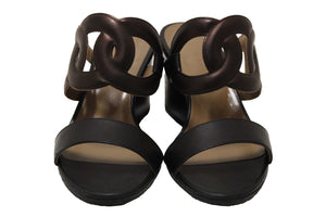 Hermes Chocolate Brown Nappa Leather Bikini Sandal Size 35