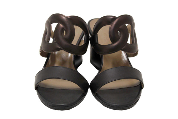 Hermes Chocolate Brown Nappa Leather Bikini Sandal Size 35
