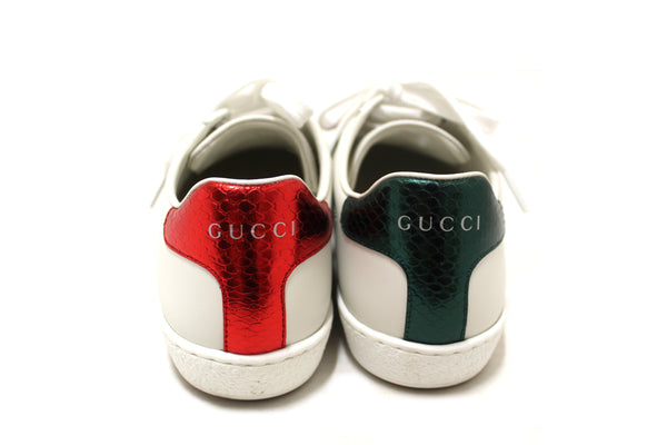 Gucci White Butterfly Ace Web Sneakers Shoes Size 36