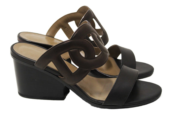 Hermes Chocolate Brown Nappa Leather Bikini Sandal Size 35