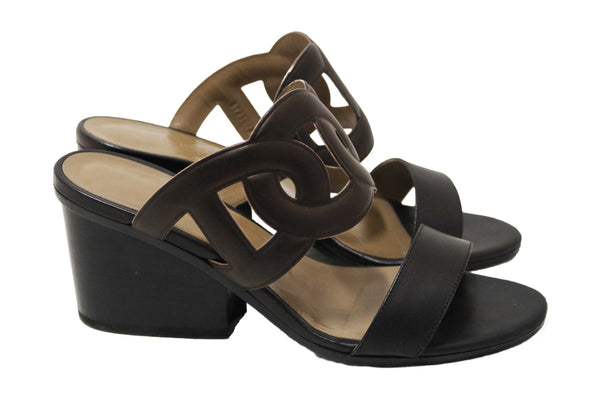 Hermes Chocolate Brown Nappa Leather Bikini Sandal Size 35