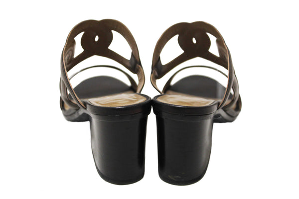Hermes Chocolate Brown Nappa Leather Bikini Sandal Size 35
