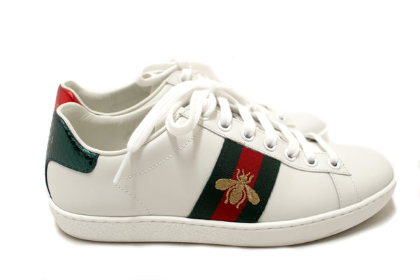 Gucci White Butterfly Ace Web Sneakers Shoes Size 36