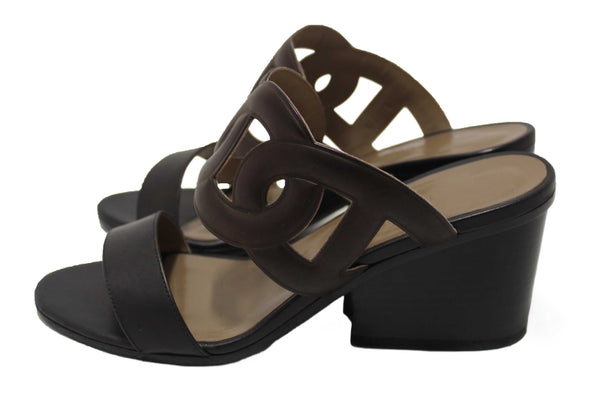 Hermes Chocolate Brown Nappa Leather Bikini Sandal Size 35