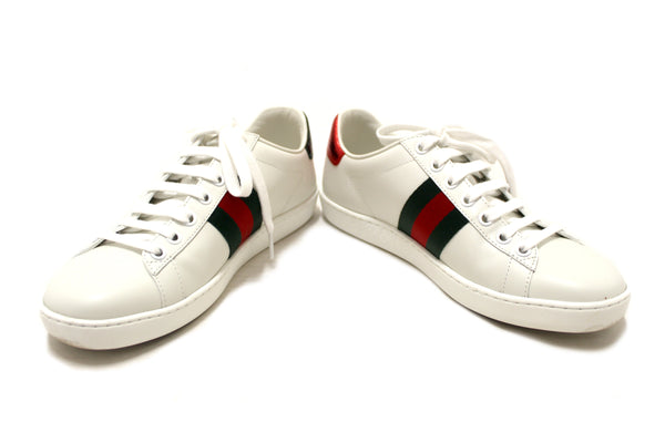 Gucci White Butterfly Ace Web Sneakers Shoes Size 36