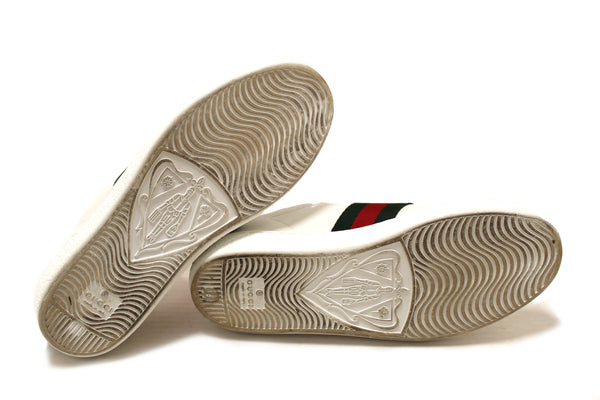 Gucci White Butterfly Ace Web Sneakers Shoes Size 36