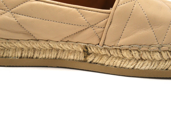 Prada Camel Nappa Leather Espadrilles Shoes Size 37.5