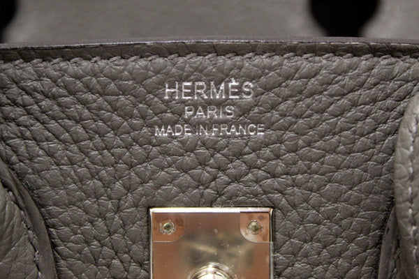 NEW Hermes Gris Meyer Togo Leather Birkin 25 Handbag