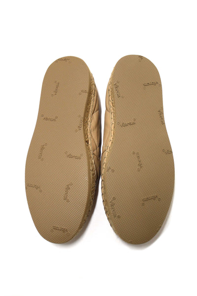 Prada Camel Nappa Leather Espadrilles Shoes Size 37.5