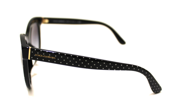 NEW  Dolce and Gabbana Black with White Pin dot Sunglasses DG4311-F
