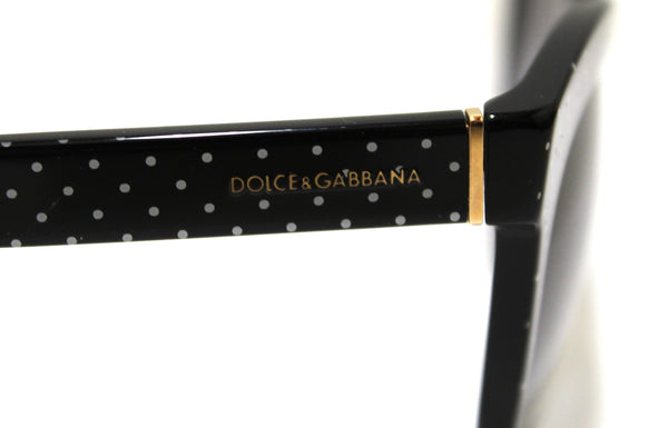 NEW  Dolce and Gabbana Black with White Pin dot Sunglasses DG4311-F