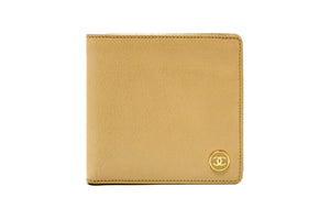 Chanel Beige Caviar Leather Medium Size Bi-fold Wallet