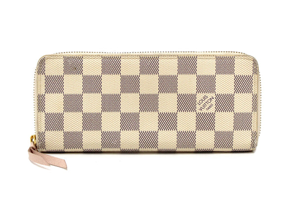 Louis Vuitton Damier Azur Canvas Clemence Zippy Wallet