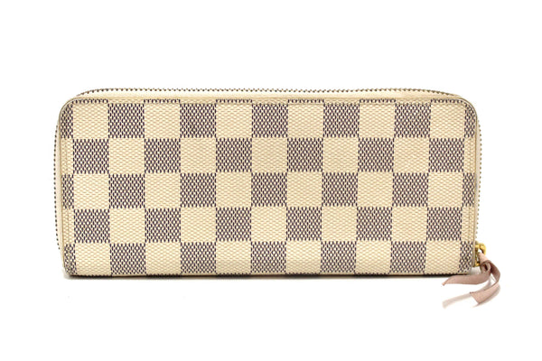 Louis Vuitton Damier Azur Canvas Clemence Zippy Wallet