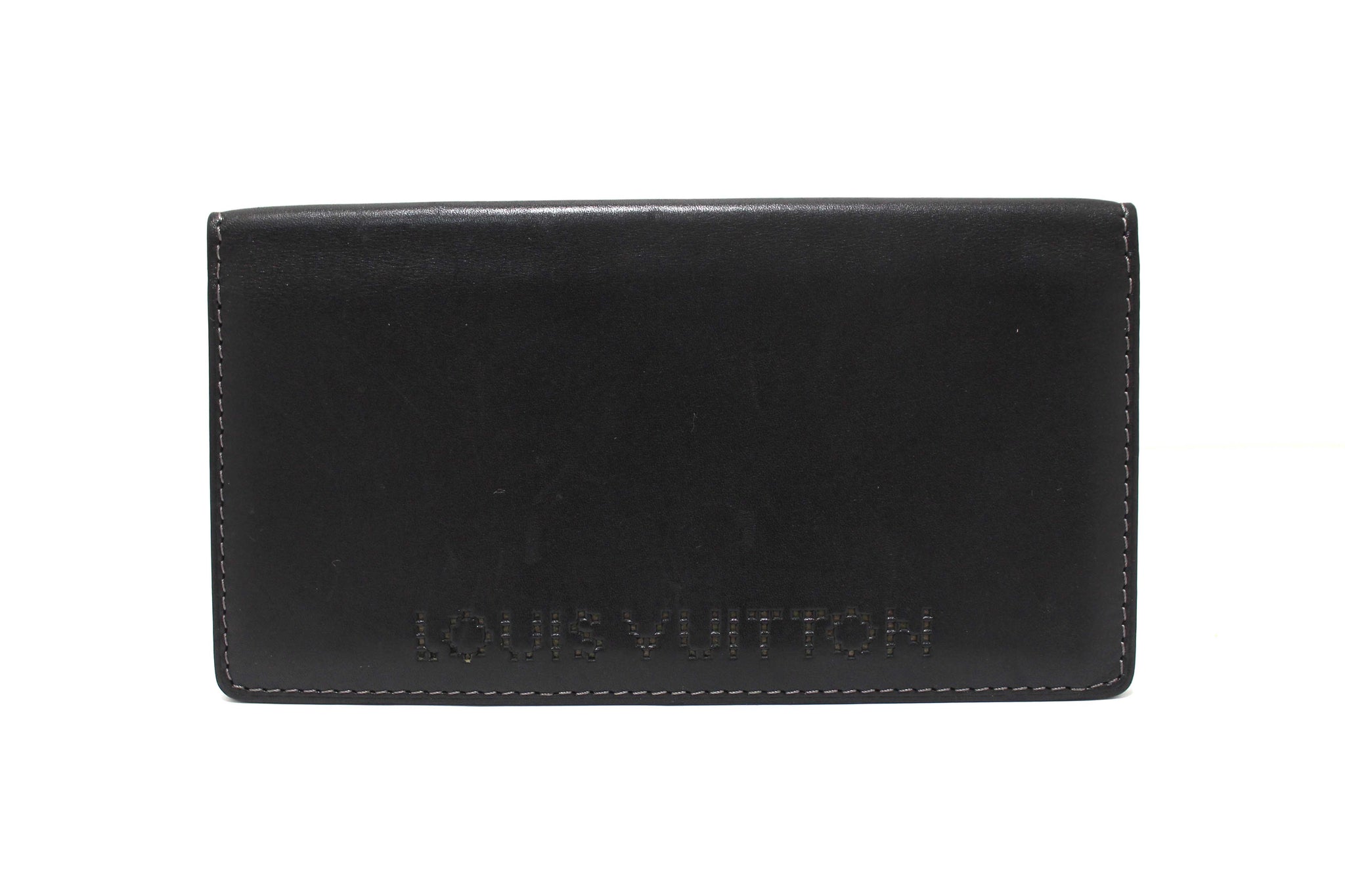Louis Vuitton Black Leather Chicago Long Wallet