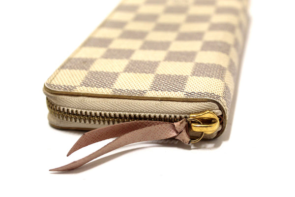 Louis Vuitton Damier Azur Canvas Clemence Zippy Wallet