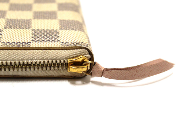 Louis Vuitton Damier Azur Canvas Clemence Zippy Wallet