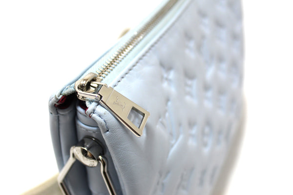 Louis Vuitton Ice Blue Lambskin Embossed Monogram Coussin PM Bag