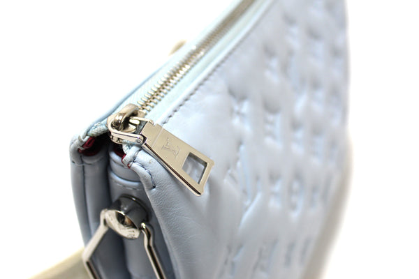 Louis Vuitton Ice Blue Lambskin Embossed Monogram Coussin PM Bag