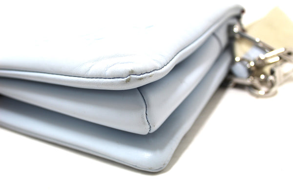 Louis Vuitton Ice Blue Lambskin Embossed Monogram Coussin PM Bag