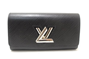 Louis Vuitton Black Epi Leather Twist Sarah Long Wallet