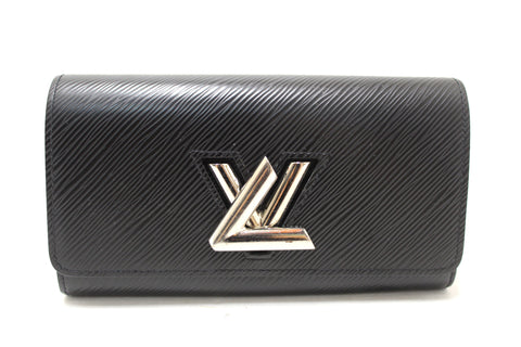 Louis Vuitton Black Epi Leather Twist Sarah Long Wallet