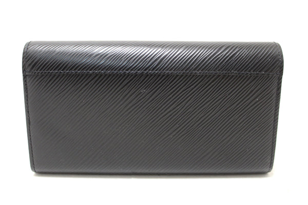 Louis Vuitton Black Epi Leather Twist Sarah Long Wallet