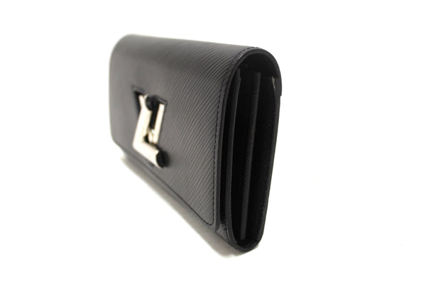 Louis Vuitton Black Epi Leather Twist Sarah Long Wallet