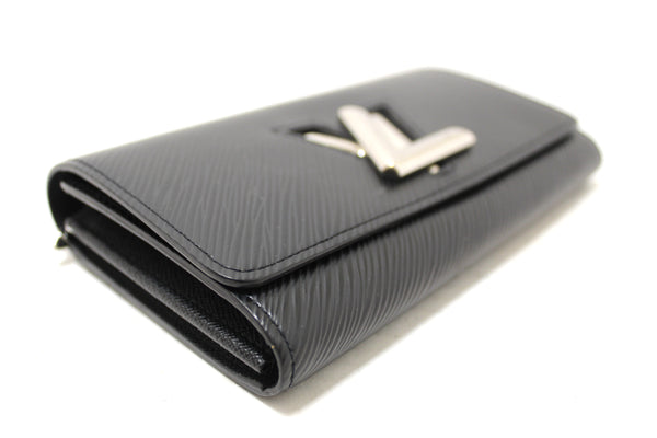 Louis Vuitton Black Epi Leather Twist Sarah Long Wallet