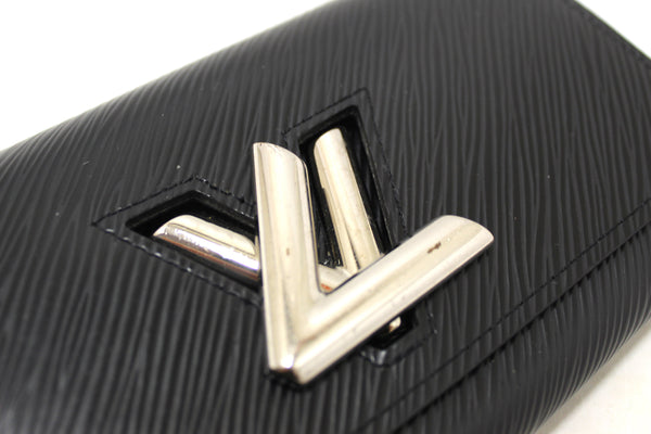 Louis Vuitton Black Epi Leather Twist Sarah Long Wallet