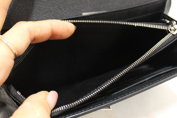 Louis Vuitton Black Epi Leather Twist Sarah Long Wallet