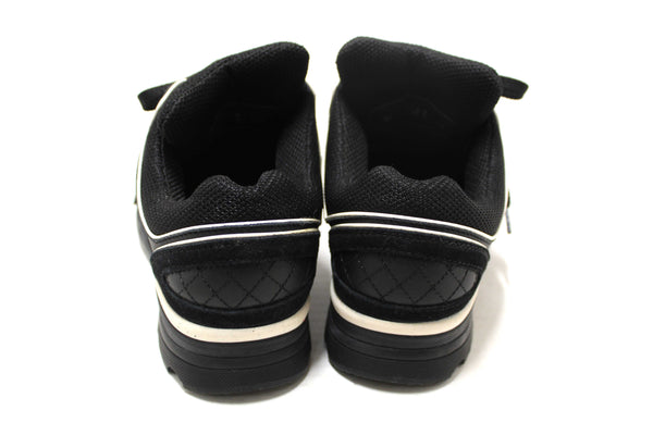 Chanel Black Suede Leather Calfskin CC Sneakers Size 36