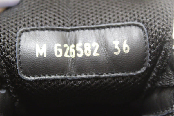 Chanel Black Suede Leather Calfskin CC Sneakers Size 36