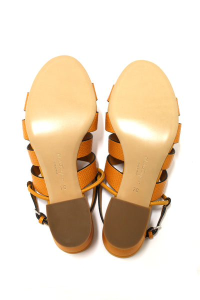 Salvatore Ferragamo Golden Reptile Sirmio 55 Sandals Size 7C