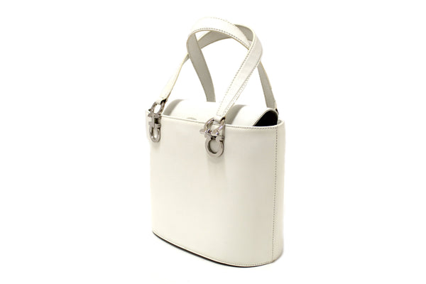 SalvatoreFerragamo Salvatore Ferragamo Vintage White Cowhide Leather B | Italystation.com - Shop Now at italystation.com