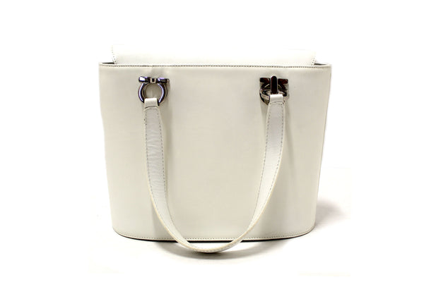 SalvatoreFerragamo Salvatore Ferragamo Vintage White Cowhide Leather B | Italystation.com - Shop Now at italystation.com
